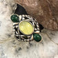 Carolyn Pollack Sterling Silver Oval Moonstone Doublet w/2 Malachite Ring Size 8.5 For Women