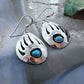 Native American Sterling Silver Bear Claw w/Turquoise Dangle Earrings For Women