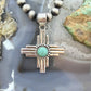 Sterling Silver Southwestern Style Teardrop Mohave Turquoise Unisex Zia Pendant