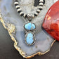 Native American Sterling Silver Double Oval Golden Hill Turquoise Pendant For Women