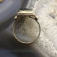 Vintage Native American Silver Rectangle Onyx Decortaed Ring Size 11 For Men