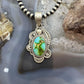 Sterling Silver Southwestern Style Oval Sonora Gold Turquoise Pendant For Women