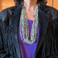 Vintage Native American 10 Strands Heishi and Multistone 30" Necklace For Women