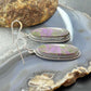 Sterling Silver Southwestern Style Oval Stichtite Dangle Earrings For Women