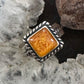 Carolyn Pollack Sterling Silver Square Amber Decorated Ring Size 5 For Women