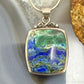 Vintage Sterling Silver square Azurite Malachite Fashion Pendant For Women