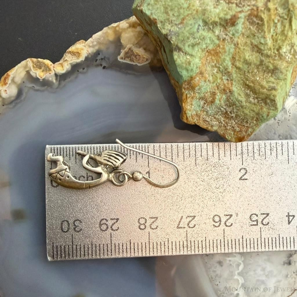 Vintage Native American Sterling Silver Kokopelli Dangle Earrings For Women