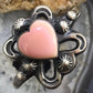 Chimney Butte Sterling Silver Heart Shape Pink Conch Shell Sandcast Bracelet For Women