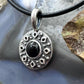 Carolyn Pollack Sterling Silver Round Onyx Decorated Reversible 16"-18" Necklace For Women