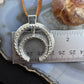 Gary Custer Sterling Silver Tufa Cast Double Naja Unisex Pendant w/Leather Cord