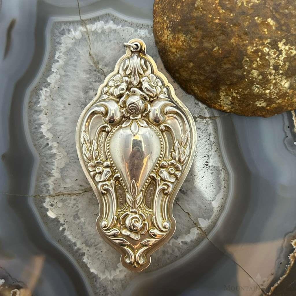 Vintage Lunt Angel and Roses 1992 Sterling Silver Christmas Ornament