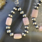 Navajo Pearl Beads & Peruvian Opal 4mm Sterling Silver Hoop Dangle Earrings