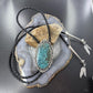 Sterling Silver Southwestern Style Large Oval Chrysocolla Bolo Tie For Men