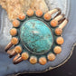 Copper Southwestern Style Tibetan Turquoise & Spiny Oyster Bracelet For Women