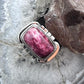 Sterling Silver Southwestern Style Rectangle Thulite Decorated Ring Size 9.5 For Women
