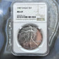 1987 US 1.0oz.999 Fine Silver American Silver Eagle NGC MS69 #6036795-161EG