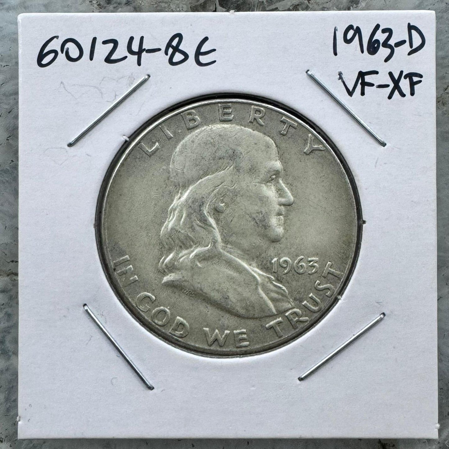 1963-D US Franklin Half Dollar 90% Silver VF-XF #60124-8E