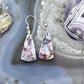 Sterling Silver Triangle Saganite Agate Slab Dangle Earrings For Women #121