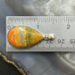 Sterling Southwestern Style Wide Teardrop Bumblebee Jasper Decorated Pendant