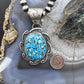 Gilbert Nez Native American Sterling Silver Composite Kingman Turquoise Pendant For Women