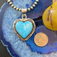 Native American Sterling Silver Blue Ridge Turquoise Heart Pendant For Women #5