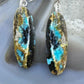 Sterling Silver Oval Chrysocolla Slab Dangle Earrings For Women #216