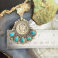 Sterling Silver Southwestern Style 1942 Mercury Dime & Kingman Turquoise Pendant