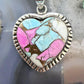 Sterling Silver Southwestern Style Cotton Candy Heart Pendant For Women