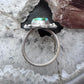 Sterling Silver Southwestern Style Teardrop Sonora Gold Turquoise Adjustable Ring For Women