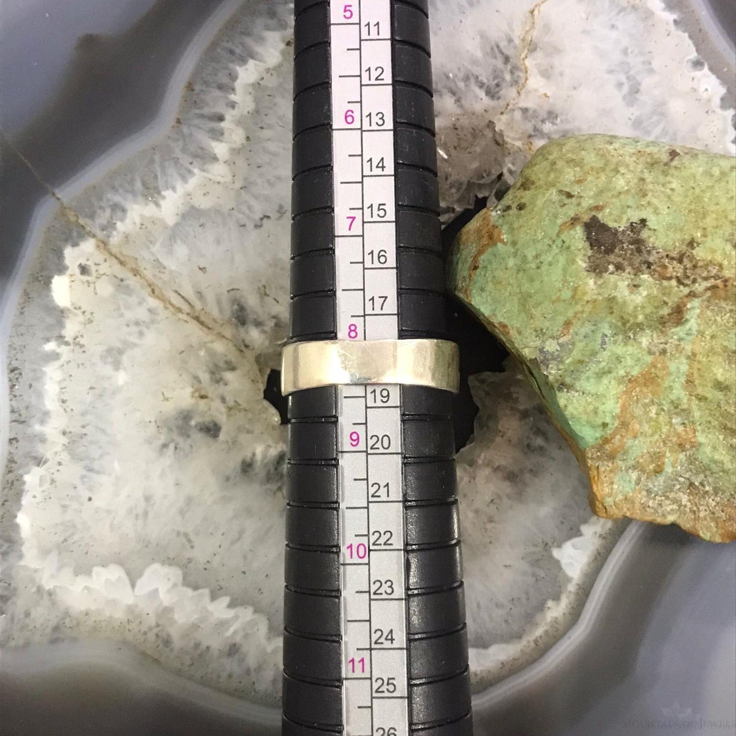 Christin Wolf Vintage Sterling Silver Turquoise & Onyx Reversible Ring Size 8.5 For Women