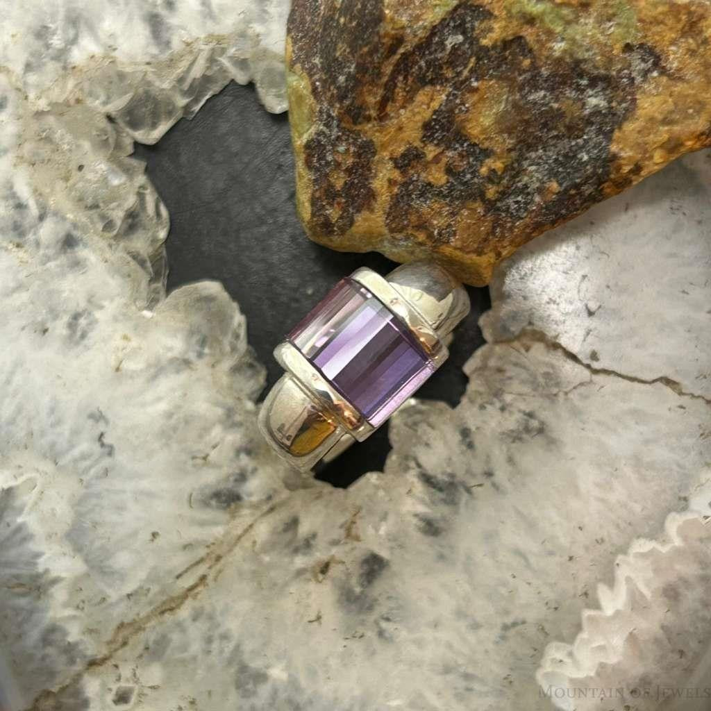 Carolyn Pollack Sterling Silver Amethyst Ring Size 7 & 7.75 For Women