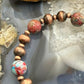 Southwestern Style 4-8mm Copper Navajo Pearl & 10mm Sediment Jasper Stretch Bracelet For Women