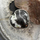 Sterling Silver Southwestern Style White Buffalo Heart Shape Ring Size 9 For Women