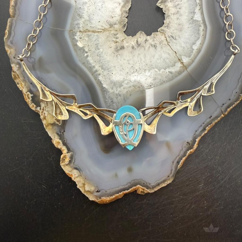 Carolyn Pollack Sterling Silver Teardrop Turquoise 17" Necklace For Women