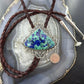 Sterling Silver Southwestern Style Large Triangle Malachite Azurite Bolo Tie For Men
