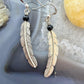 Anthony Gatewood Sterling Silver & Onyx Bead Feather Dangle Earrings For Women