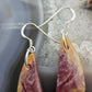 Sterling Silver Triangle Plum Moss Agate Slab Dangle Earrings For Women #506