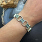 Carolyn Pollack Sterling Silver 9 Inlay Lapis & Green Turquoise Link Bracelet For Women