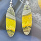 Sterling Silver Oval Bumblebee Jasper Slab Dangle Earrings For Women #169