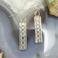 Michael Nez Native American Sterling Silver Rectangle Dangle Earrings For Women