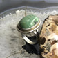 Vintage Signed Native American Sterling Silver Oval Green Turquoise Ring Size 7 For Women