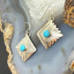 Michael Nez Sterling Silver Turquoise Pueblo Life Dangle Earrings For Women