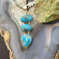 Sterling Silver Southwestern Style 3 Kingman Turquoise Pendant For Women