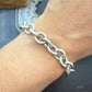 Tiffany & Co. Sterling Silver Link Chain Bracelet with Heart For Women 6.75"