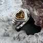 Carolyn Pollack Sterling Silver Faceted Citrine Heart Shape Ring Size 7 For Women