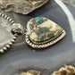 Sterling Silver Southwestern Style Turquoise Spiny Oyster Heart Pendant For Women #1