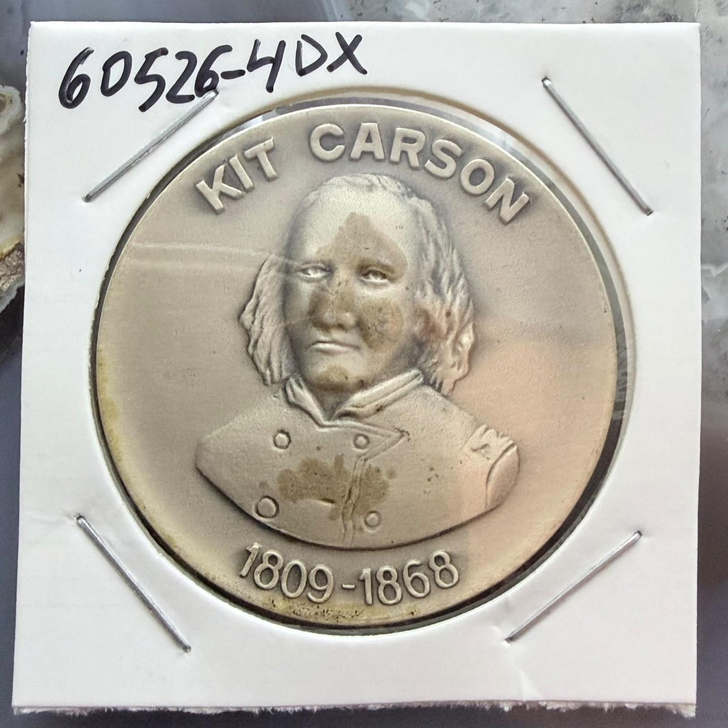 Sterling Silver Round of Kit Carson 1809-1868 Taos NM by Metal Arts #60526-4OX