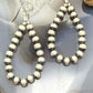 Sterling Silver Southwestern Style 4mm Navajo Pearl Bead Hoop Earrings For Women