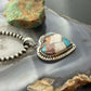 Sterling Silver Southwestern Style Turquoise Spiny Oyster Heart Pendant For Women #1
