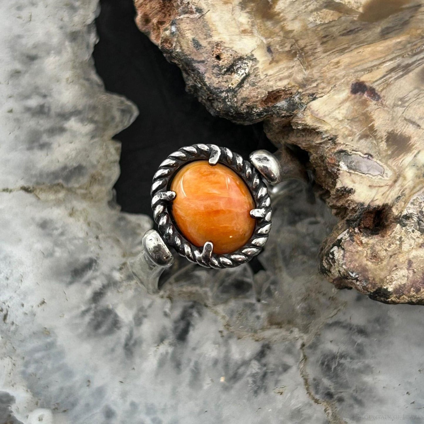 Carolyn Pollack Sterling Silver Oval Spiny Oyster Reversible Ring For Women